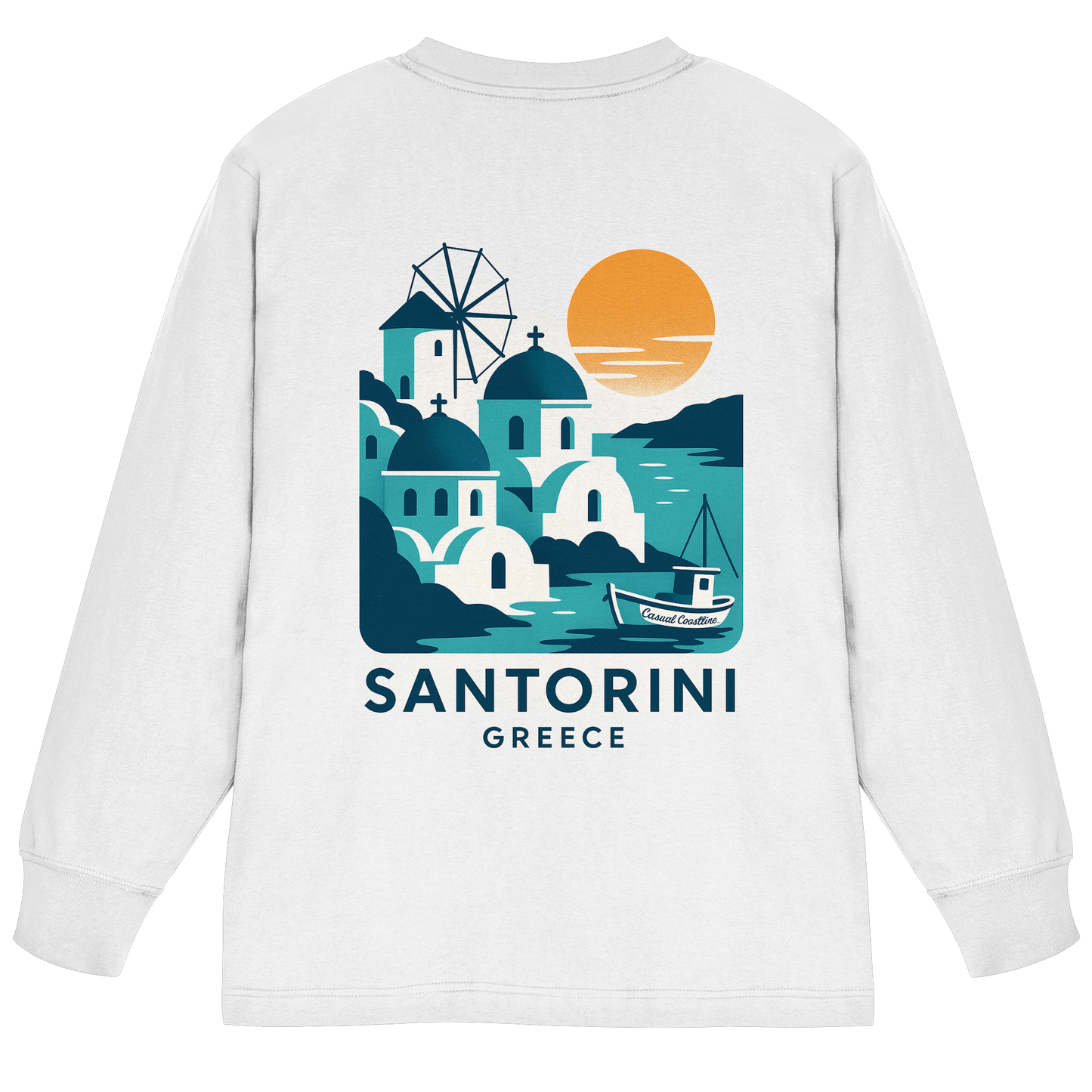 Destination Santorini - Organic Heavy Oversized Longsleeve T-Shirt