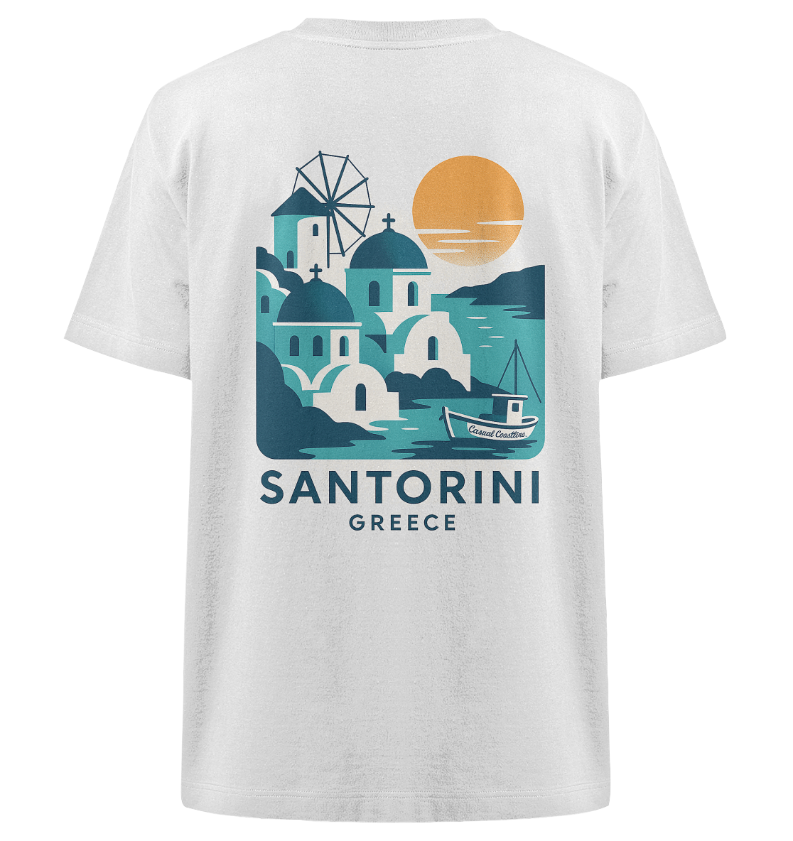 Destination Santorini - Heavy Oversized Organic Shirt